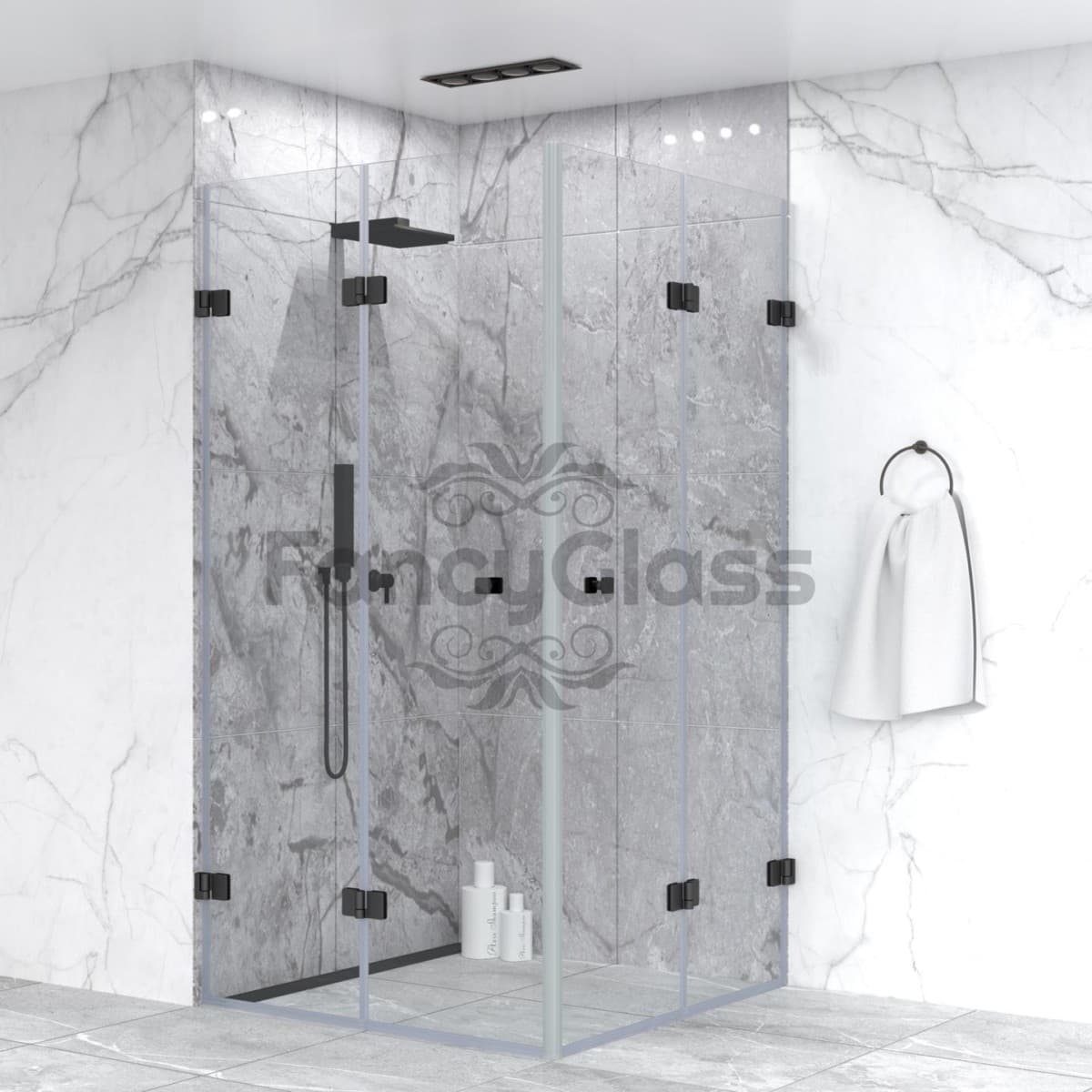 Kabina prysznicowa narożna drzwi składane dwuczęściowe