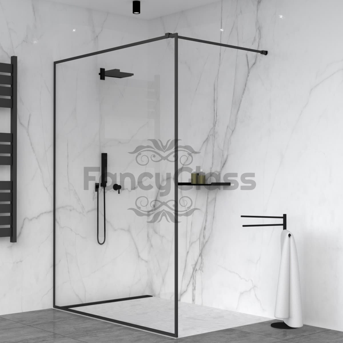 Kabina walk-in w ramie